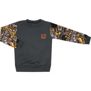 Mikina bez kapuce - Stavba tmavá Velikost: 62