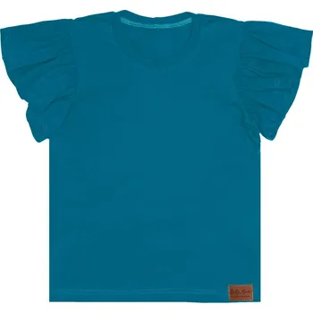 Tričko Basic s volánky - Petrolej Velikost: 128