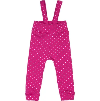 Tepláčky s traky ŽEBRO - puntík fuchsie Velikost: 68