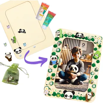 kreativní sada Kreativní sada na fotorámeček s krémovým lepidlem - Zábavná panda (Artsets)