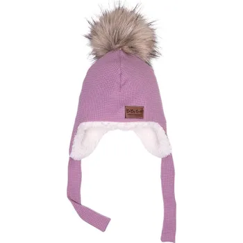Čepice Ušanka VAFLE - Světle fialová s beránkem Velikost: S