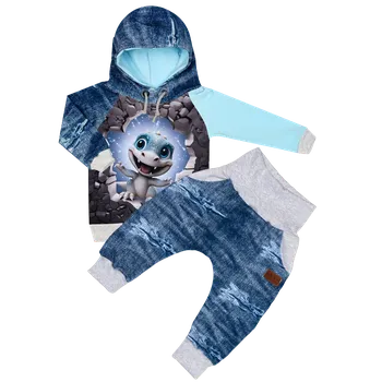 Tepláková souprava - DINO šedý ( kapuca ) Velikost: 116