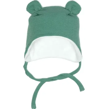 Čepice Čepička s oušky zimní VAFLE - Minerál s fleecem Velikost: XXS