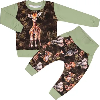 Tepláková souprava - Safari s žirafou (bez kapuce) Velikost: 122