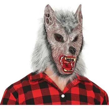 Karnevalová maska Vlk maska s vlasy