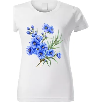 Dámské tričko Dámské tričko s květinou bílé vzor č. 184 vel. XXL (Dámské květinové tričko)