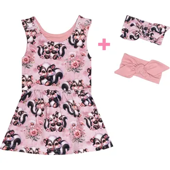 Komplet - Laclové šatičky s čelenkami - Zvířátko Velikost: 86