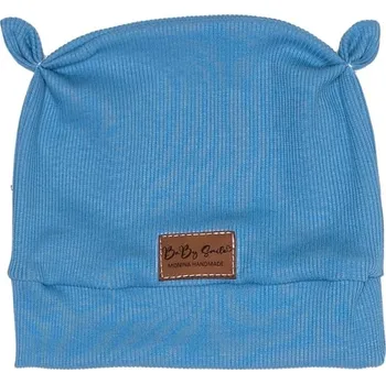 Čepička s oušky ŽEBRO - nebesky modrá Velikost: Newborn