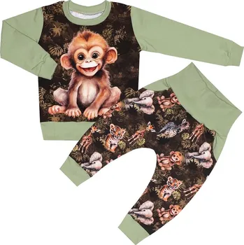 Tepláková souprava - Safari s opičkou (bez kapuce) Velikost: 92