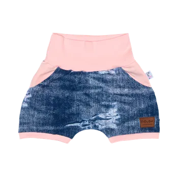 Kraťasy Baggy - Jeans se světle růžovou Velikost: 62