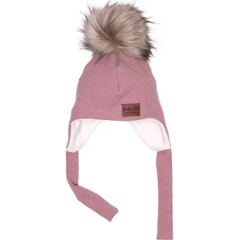 Čepice Ušanka VAFLE - Starorůžová s fleecem Velikost: S