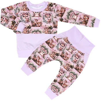 Tepláková souprava - Zvířátka na levandulové (bez kapuce) Velikost: 152