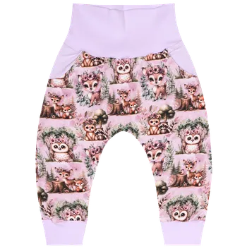 Tepláčky Baggy - Zvířátka na levandulové Velikost: 116