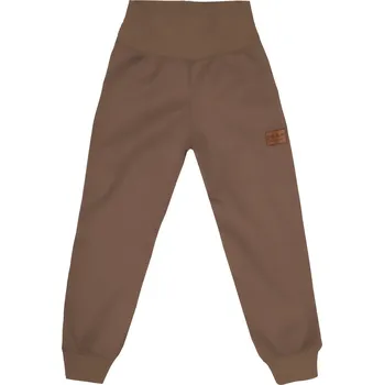 Chlapecké kalhoty Softshellové kalhoty basic s fleecem - Hnědé Velikost: 134