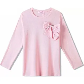 Dívčí tričko Dívčí tričko dlouhý rukáv Kugo ST3531 růžové