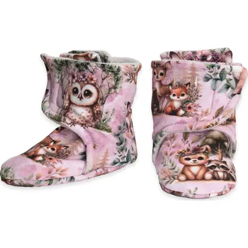 Kojenecké oblečení Capáčky Zvířátka na levandulové s fleecem Velikost: 12-18 měsíců