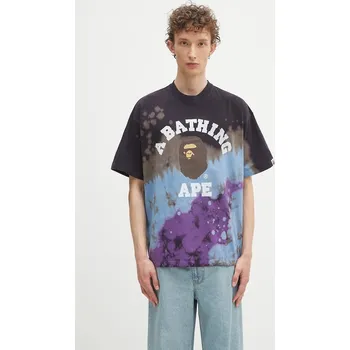 Pánská móda Bavlněné tričko A Bathing Ape Tie dye college, M, fialová, 44X