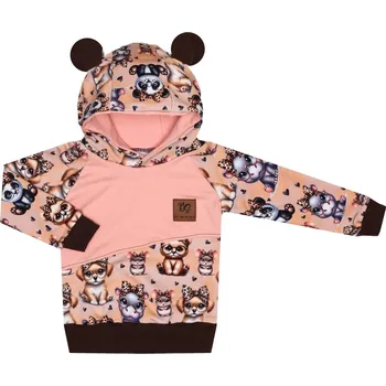 Dívčí mikina Mikina s kapucí ouška - Roztomilá zvířátka Velikost: 98