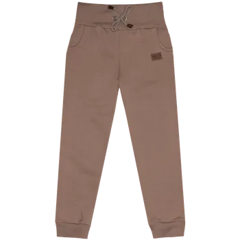 Tepláčky s kapsou zateplené - Tmavě béžová Velikost: 98