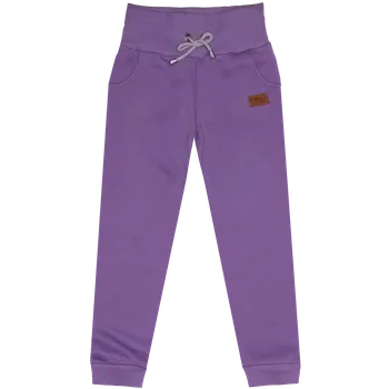 Tepláčky s kapsou zateplené - Fialová Velikost: 122