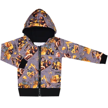 Mikina na zip - Stavba šedá Velikost: 116