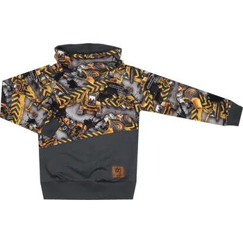 Mikina se stojáčkem - Stavba tmavá Velikost: 110