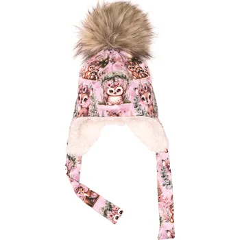 Čepice Ušanka - Zvířátka na levandulové Velikost: XXS