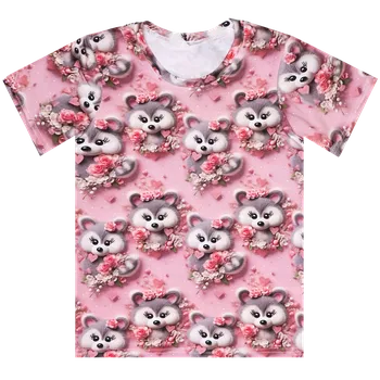 Tričko - Mývalové na růžové Velikost: 98