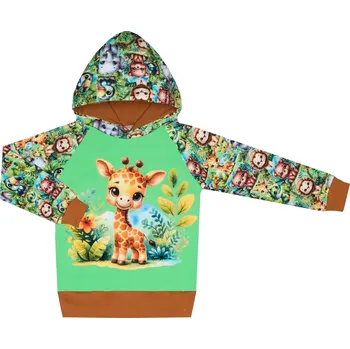 Mikina s kapucí - ZOO s žirafkou Velikost: 110