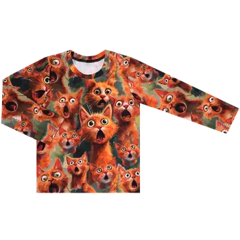 Tričko dlouhý rukáv - Vytřeštěné kočky Velikost: 140
