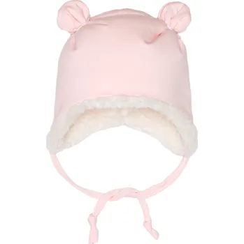 Čepice Čepička s oušky zimní - Světle růžová Velikost: S