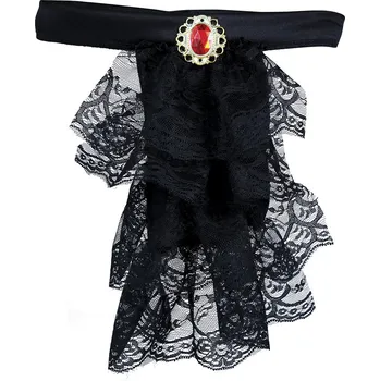 Karnevalový kostým Černý krajkový jabot