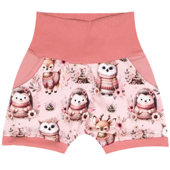 Kraťasy Baggy - Růžová zvířátka Velikost: 110