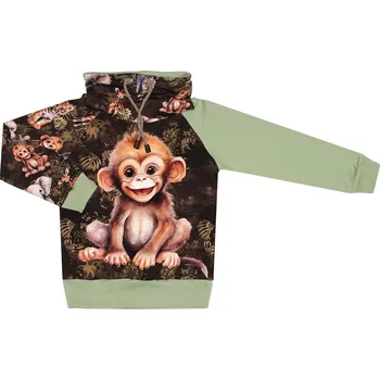 Mikina se stojáčkem - Safari s opičkou Velikost: 128