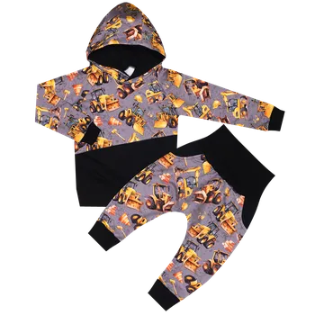 Tepláková souprava - Stavba šedá (kapuca) Velikost: 128