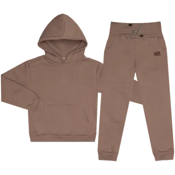 Tepláková souprava zateplená - Tmavě béžová Velikost: 110