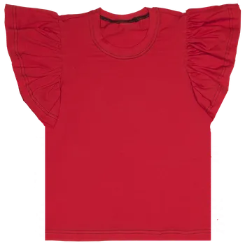 Tričko Basic s volánky - Červená Velikost: 92
