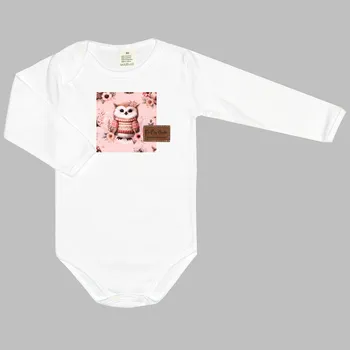 Bodyčko - Bílé Růžová zvířátka Velikost: 98