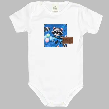 Bodyčko - Bílé Mývalové - krátký rukáv Velikost: 68