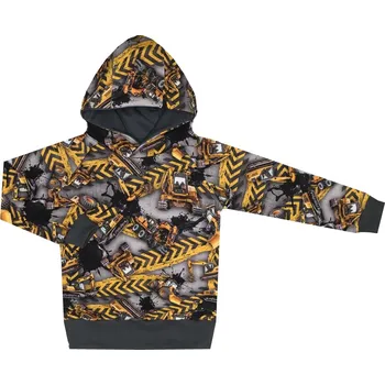 Mikina s kapucí - Stavba tmavá Velikost: 86