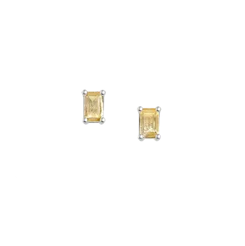 Prsten CITRÍN SQUARE kolekce La Preciada stříbrné náušnice s přírodním citríny