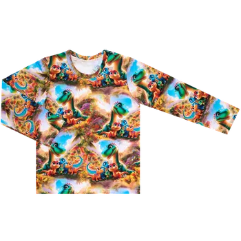 Pánské tričko Tričko dlouhý rukáv - Dinosauři s modrou Velikost: 128