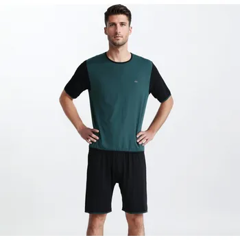 Dámské pyžamo PÁNSKÉ PYŽAMO FRESH SHORT: Černá+Zelená XL