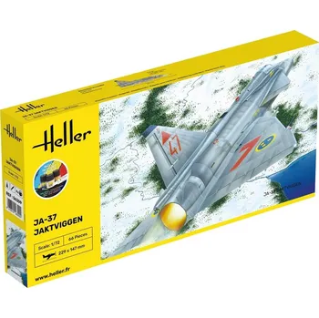 Plastikový model Saab Ja-37 Jaktviggen - obsahuje barvy a lepidlo - Heller STARTER KIT 56309