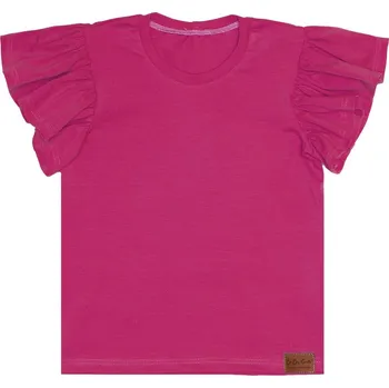Dámské tričko Basic s volánky - Fuchsie Velikost: XL