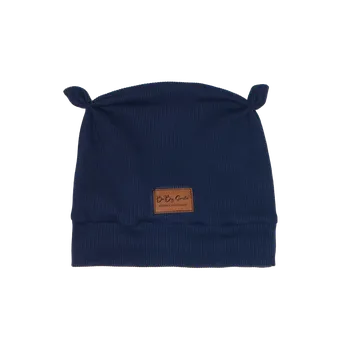 Čepička s oušky ŽEBRO - tmavě modrá Velikost: Newborn