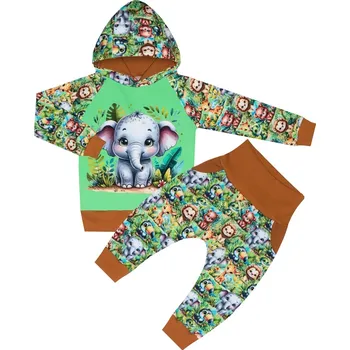 Tepláková souprava - ZOO se slonem ( kapuca ) Velikost: 122