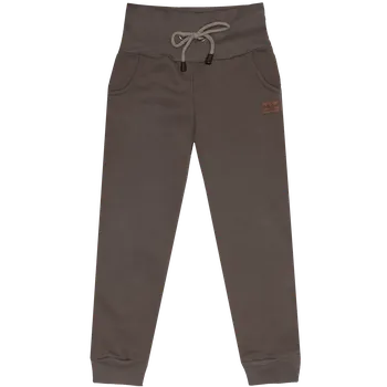 Tepláčky s kapsou zateplené - Hnědá Velikost: 86