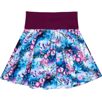 Dívčí sukně Sukně kolová - Fialkovo-modré kytičky Velikosti sukně: 116