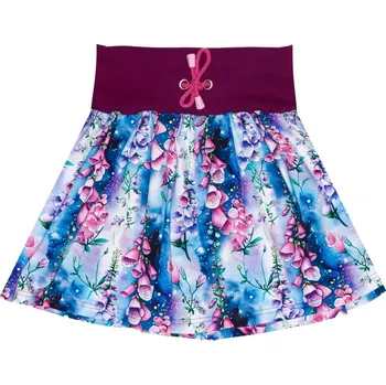 Dětská móda Sukně řasená - Fialkovo-modré kytičky Velikosti sukně: 110